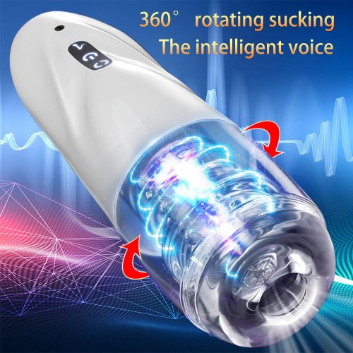 Male Masturbator Automatic Rotating Intelligent Voice Blowjob Cup Vibrator Pussy Male Machine