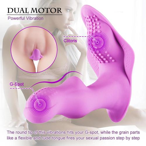 Wireless Remote Control Butterfly Vibrator with Imitation Tongue Particles