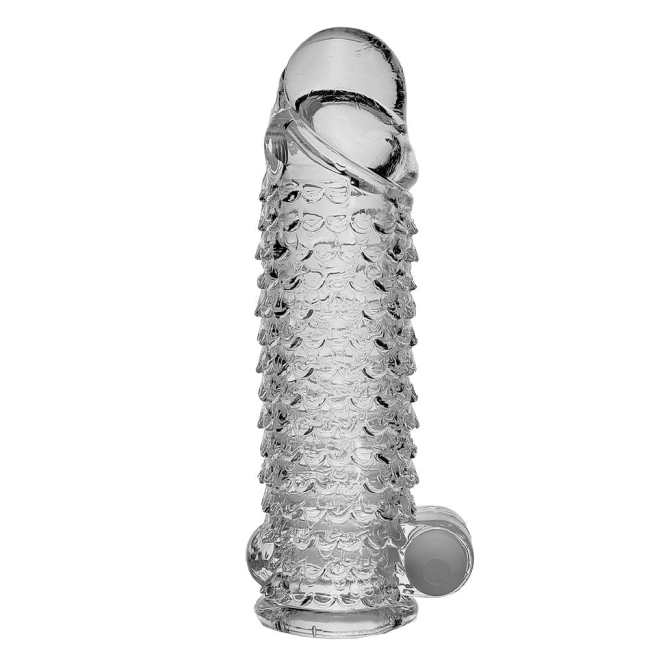 5.5 Inch Transparent thicken lengthen vibrating penis sleeve