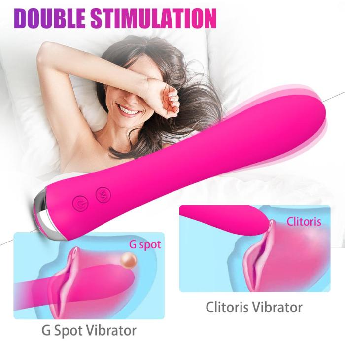 Pink Silicone Vibrator with Automatic Heating