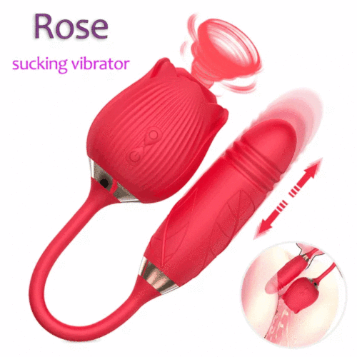 Double Head 10 Speed Sucking Licking Rose Vibrator