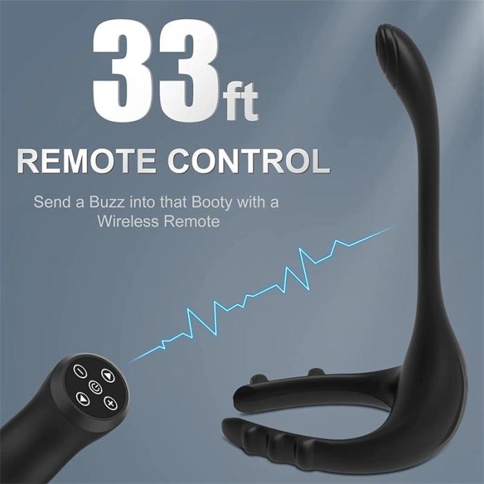 Dual Stimulation Remote Control 10 Vibrating Cock Ring With Bullet