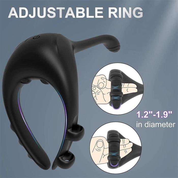 3IN1 Remote Control 10 Vibrating Cock Ring & Anal Vibrator 