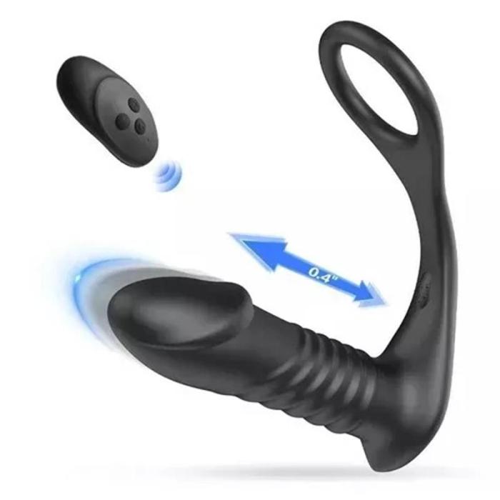 Buyging™ 10 Thrilling Vibration 3 Thrusting Silicone Remote Control Anal Vibrator