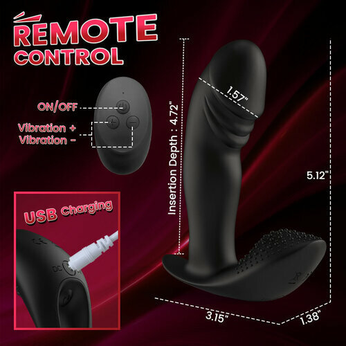Skyler 10 Vibrating Remote Control Rolling Bead Butt Plug Prostate Massager