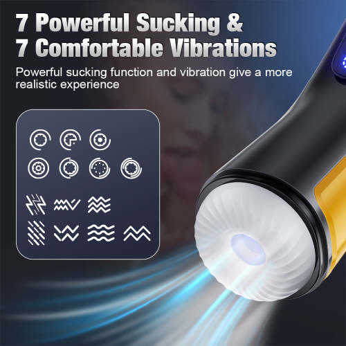 Intelligent Heating 7 Vibrating 7 Sucking Male Masturbator