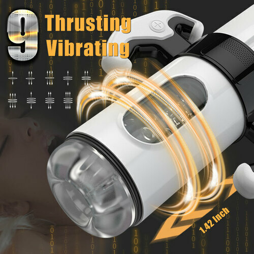 9 Thrusting 9 Vibrating Handheld Male Masturbator