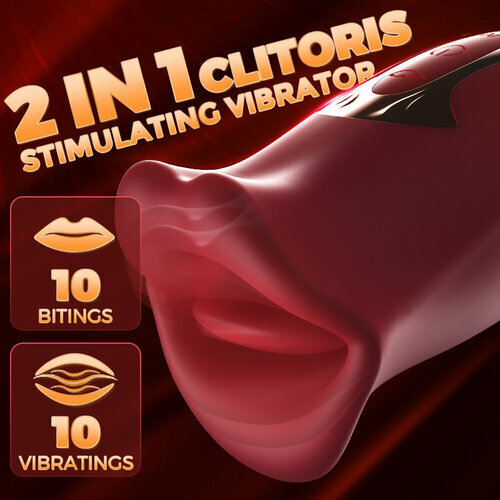 Pressb 10 Biting 10 Vibrating Modes Stimulate Nipple Clitoral Women Vibrator