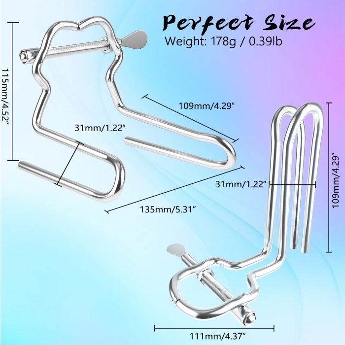 Steel Material Anal/Vaginal Expander Stainless BDSM Sex Toy for Men/Women