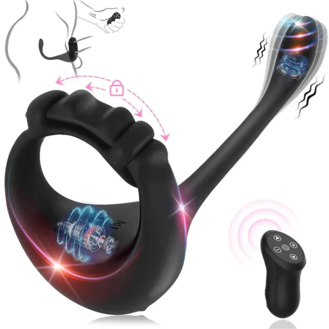 Buyging™ Dual Stimulation Remote Control 10 Vibrating Cock Ring With Bullet
