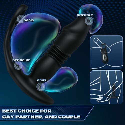 Buyging™ SAUL Glans 3 Thrusting 12 Vibrating Cock Rings Prostate Massager