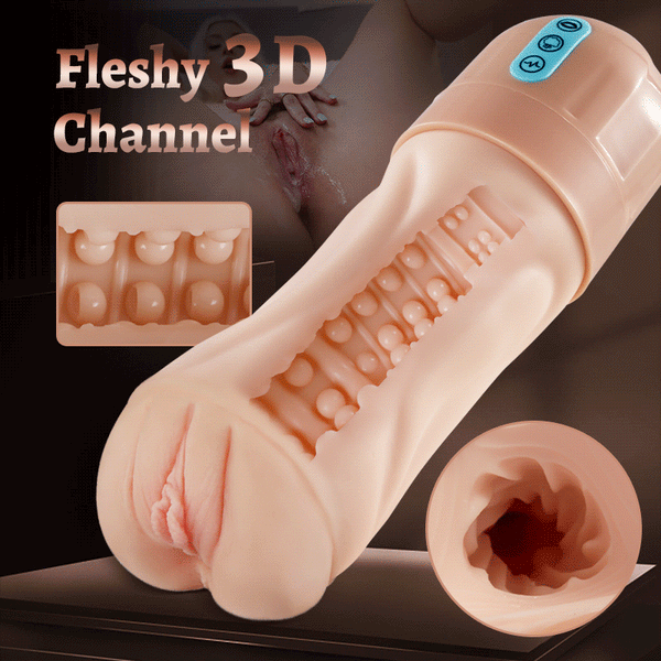 Buyging™ OLIVER 5 Sucking 10 Vibrating Simulated Vagina Masturbator and Pussy Pocket