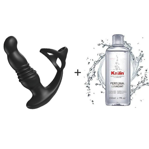 Buyging™ 7 Vibrating 3 Thrusting Anal Massager with Cock Ring