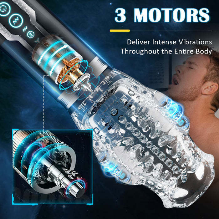 5 Thrusting Rotating 7 Vibrating Oral Sex Handheld Masturbator