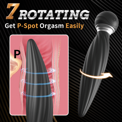 Buyging™ 7 Vibrating 7 Head Rotating Remote Prostate Anal Butt Plug