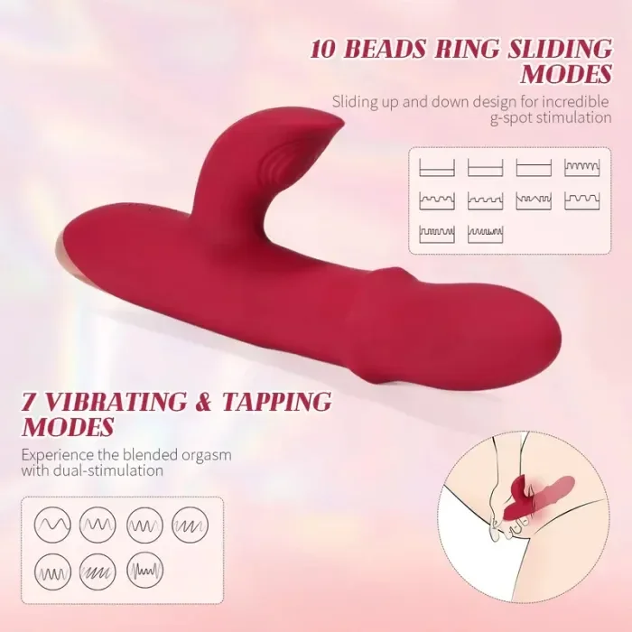 Lilian - BuyGing G-spot Vibrator with Beads Ring and Clit Stimulator