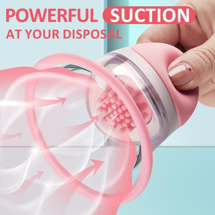 BuyGing Vibrating Sucking 360° Rotational Stimulation Nipple Toy Clamps