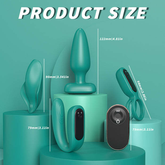 Buyging™ 9 Vibration Sex Toys 4 Pieces Set for Couple with Remote Control