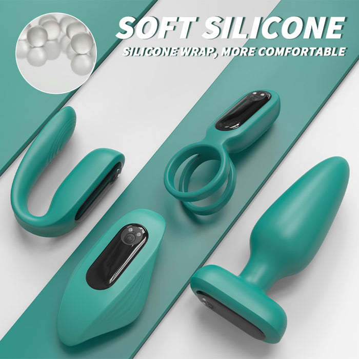Buyging™ 9 Vibration Sex Toys 4 Pieces Set for Couple with Remote Control