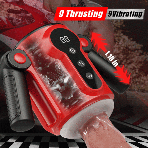 Buyging™ 9 Thrusting 9 Vibrating Penis Training and Masturbation 2 IN 1 Adult Toy