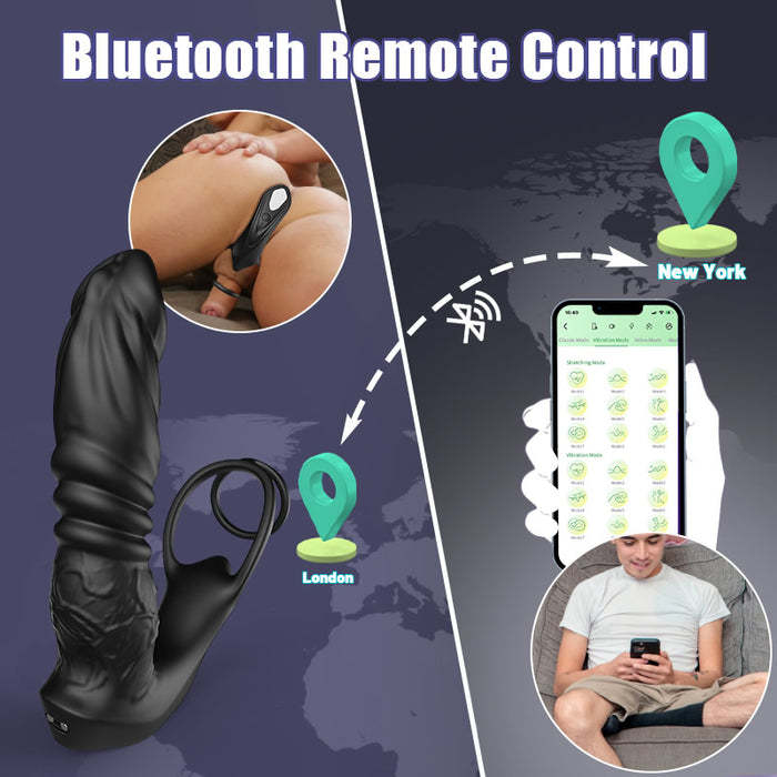 BuyGing Bluetooth Remote Control 9 Thrusting Vibrating Prostate Massager