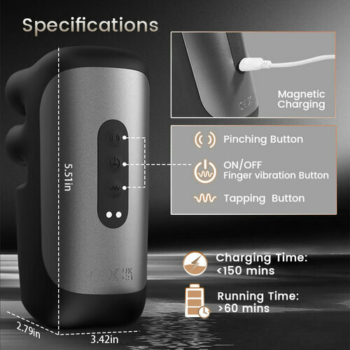 Buyging™ Automatic 10 Finger Pinchin & Tapping for Massage Therapy Penis Vibrator