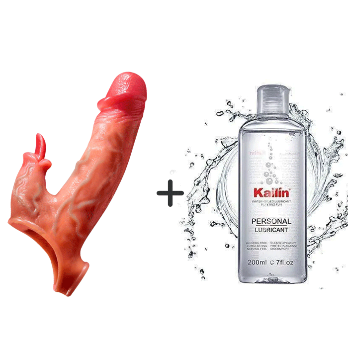 Buyging™ Dual Motors 8 Vibrating Realistic Penis Sleeve With Cock Ring