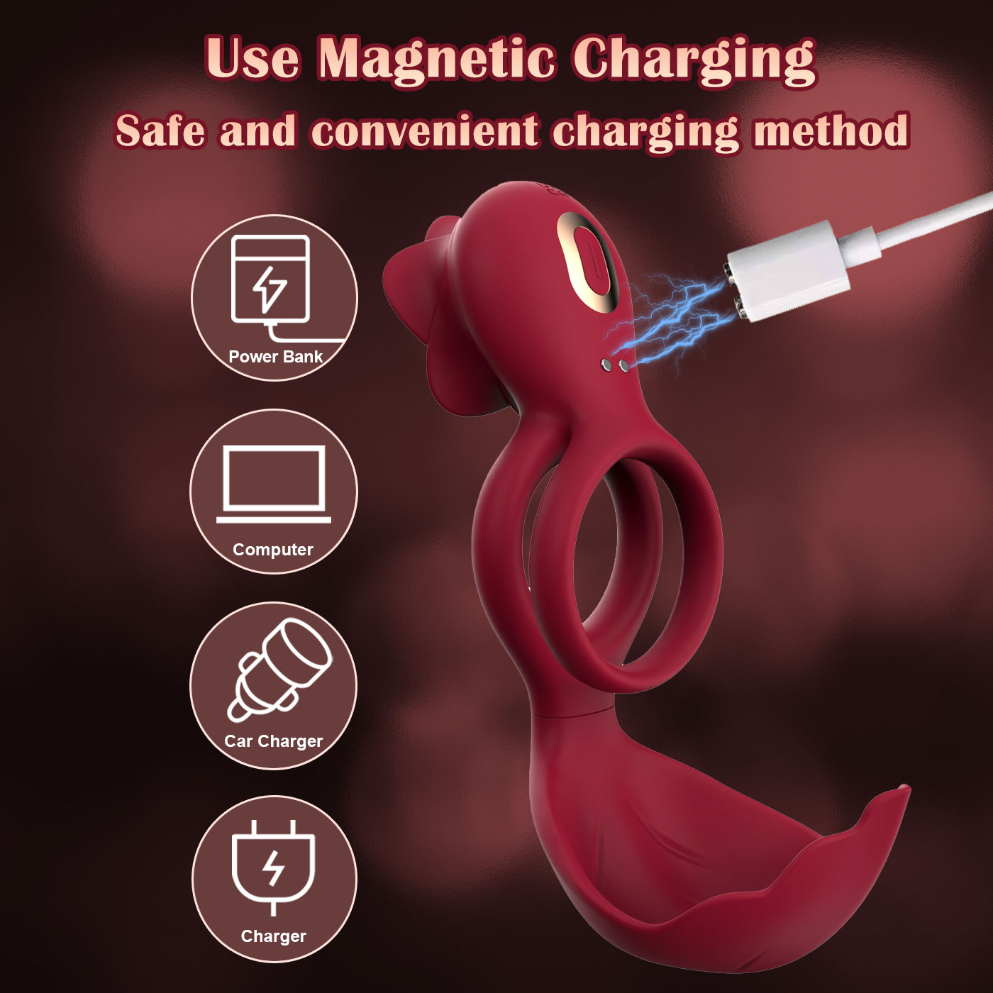 Buyging™ JRUEDEN Dual Modes 12 Vibrating Penis Ring