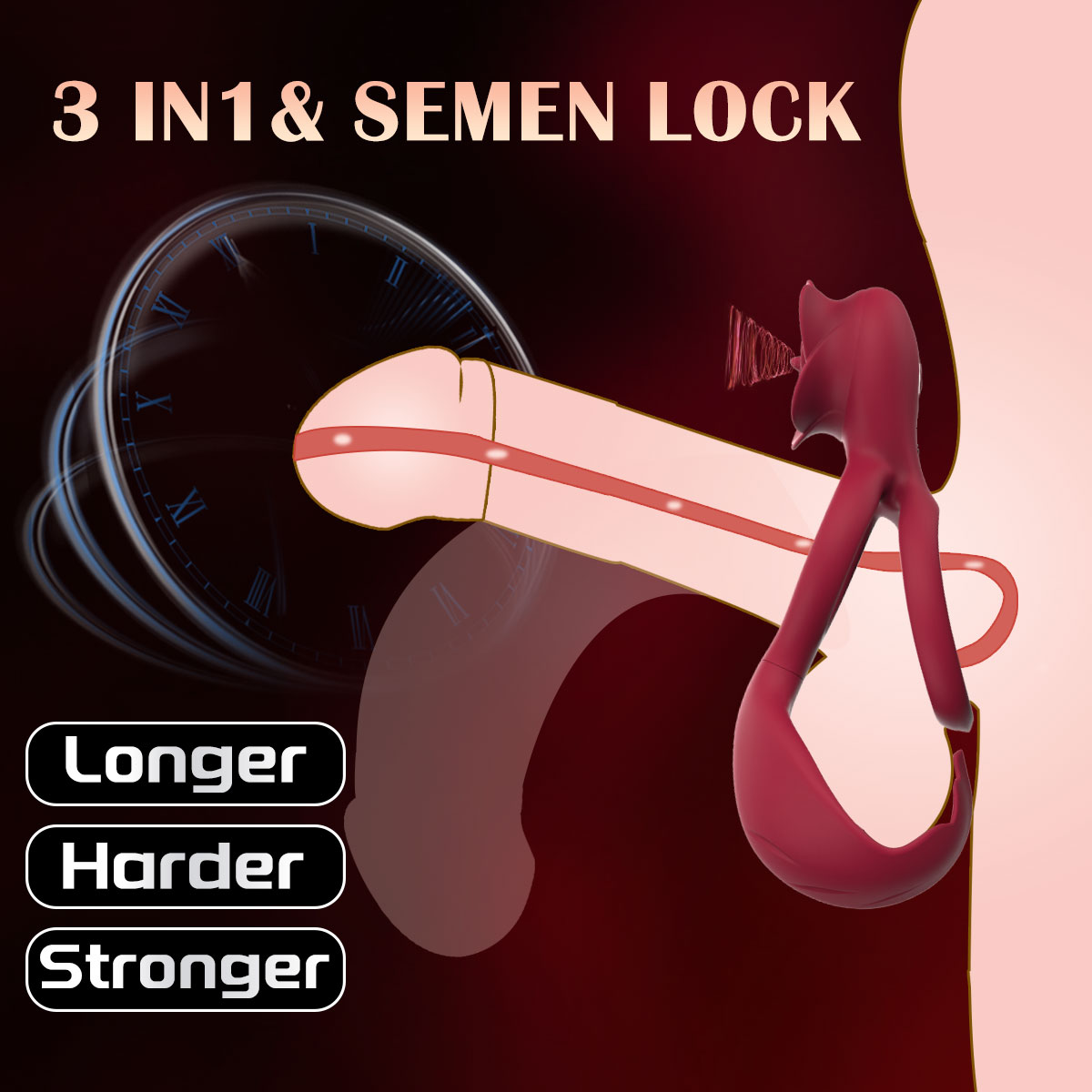 Buyging™ JRUEDEN Dual Modes 12 Vibrating Penis Ring