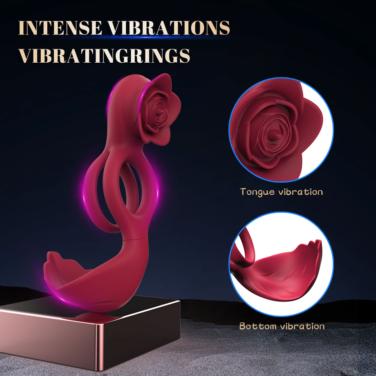 Buyging™ JRUEDEN Dual Modes 12 Vibrating Penis Ring