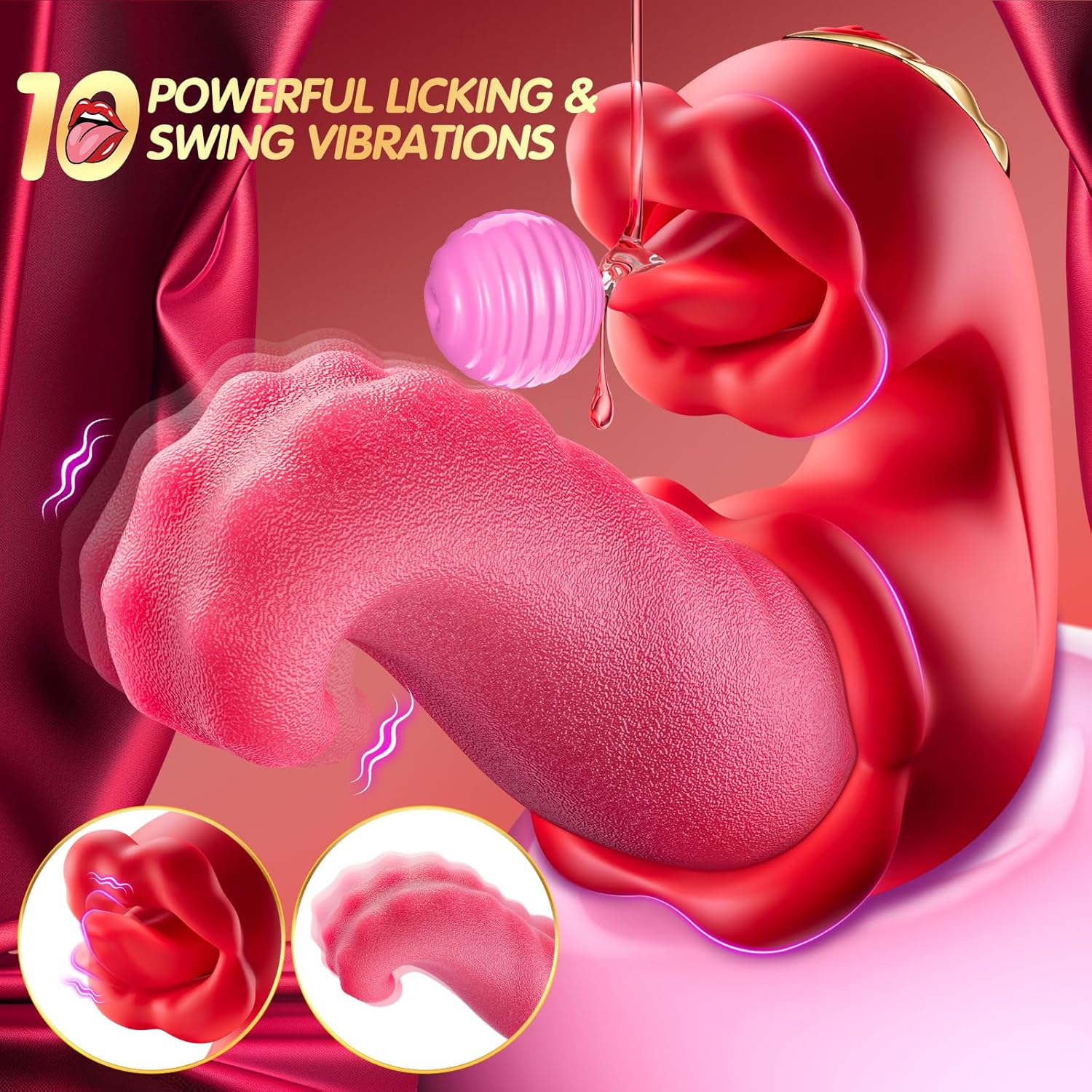 Buyging™ Twin Rose Tongue Teasing & Vibrating G-spot Vibrator