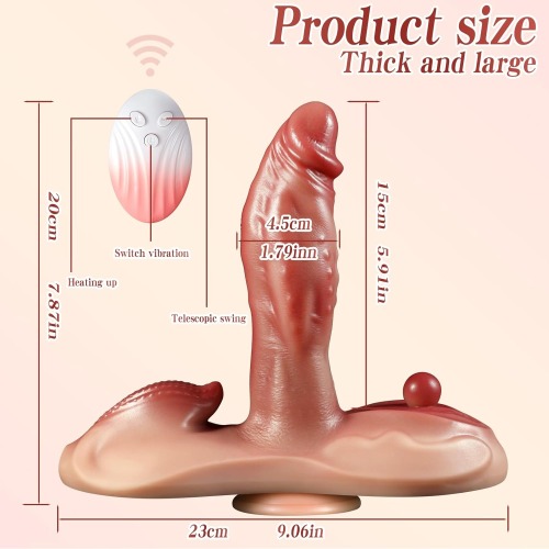 Buyging™ 10 Thrusting 7 Vibrating Swing Heating Sit and Ride Dildo With Suction Cup