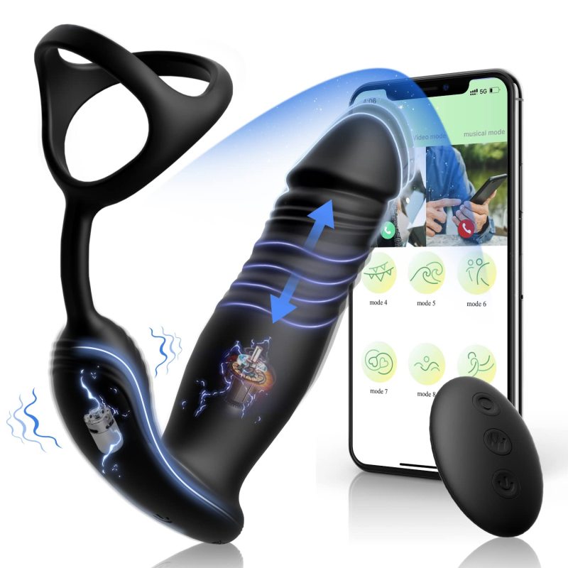 Hotlovevibe™ 6 Mode Prostate Massager with Cock Ring, App and Remote Control for Couples