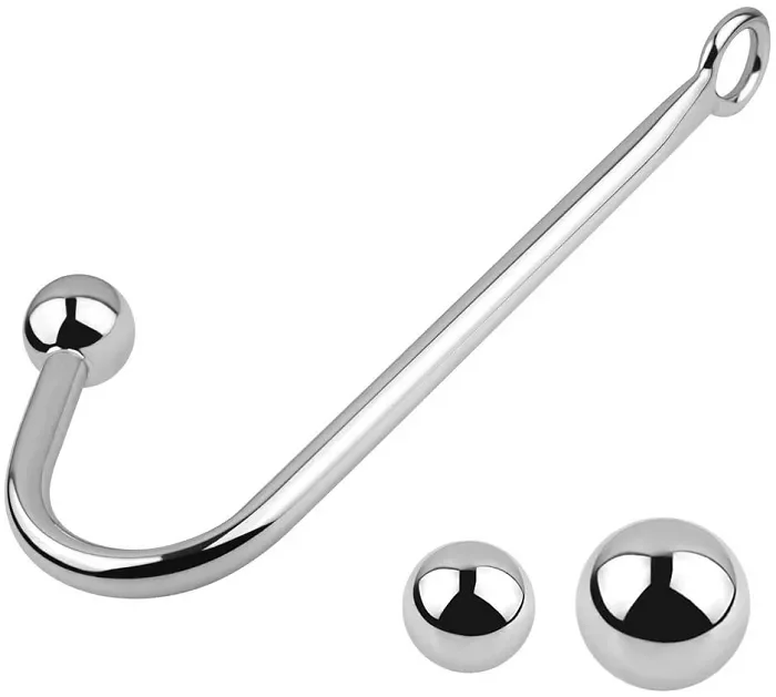Hotlovevibe™ Stainless Steel Anal Hook With 3 Interchangeable Balls