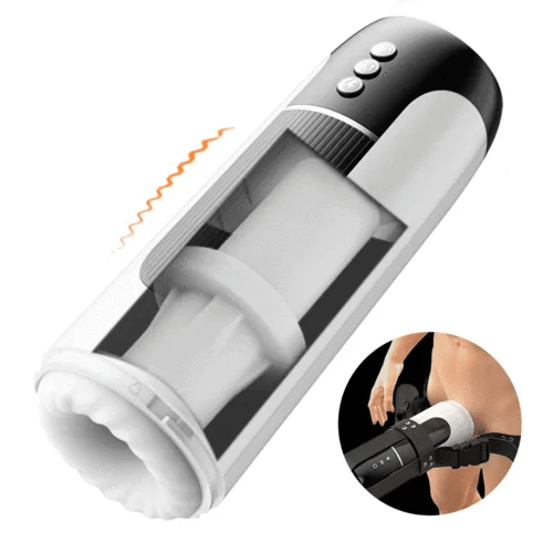 Wearable 7 Thrusting & Vibrating Heating Vocable Masturbation Cup Male Sex Toys Automatic Male Masturbator