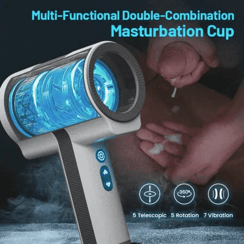 2023 New Automatic 5 Telescopic Rotation 7 vibrations Handheld Male Masturbation Cup Male Sex Toys Automatic Male Masturbator
