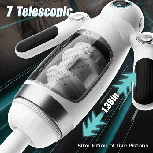 Hotlovevibe™ 7 Telescopic Squeezing 12 Vibration Masturbator Experience More Authentic Piston Male Sex Toys Automatic Male Masturbator