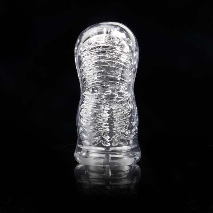 5.5” Clear Male Masturbator with Larger Accommodating Zone