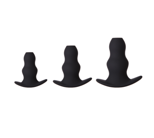 Silicone Hollow 3 in 1 Anal Plug Set G-spot for Male and Female