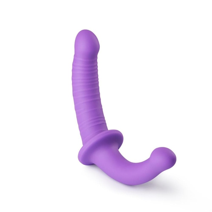 Double-Ended Purple Simulation Dildo Men Women Couple Massager