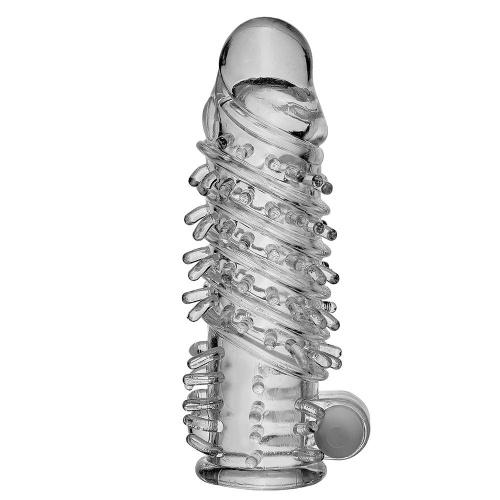 5.5  Transparent thicken lengthen vibrating penis sleeve