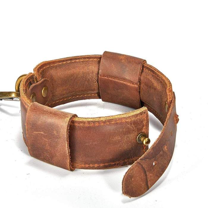 Brown Leather Adjustable Ankle Cuffs SM Toy