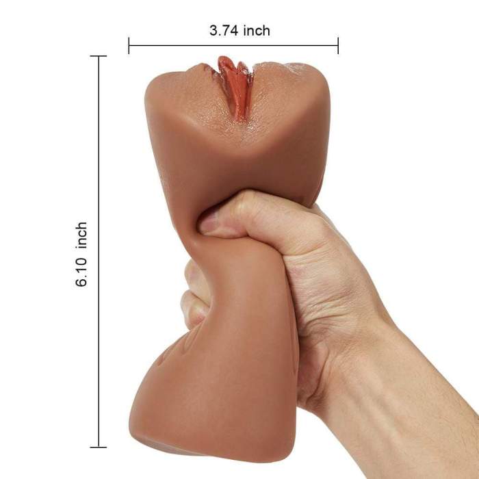 6.1  Bronzed Skin Realistic Clitoris Soft Pocket Pussy Stroker