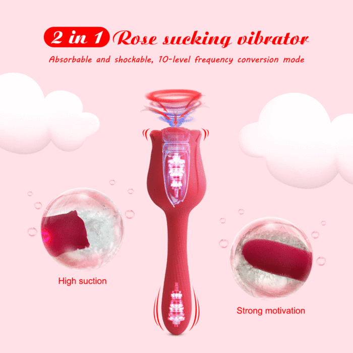 Rose Sucking Vibrator Clit Sucker Dildo Women G-spot Massager Sex Toy for  Women