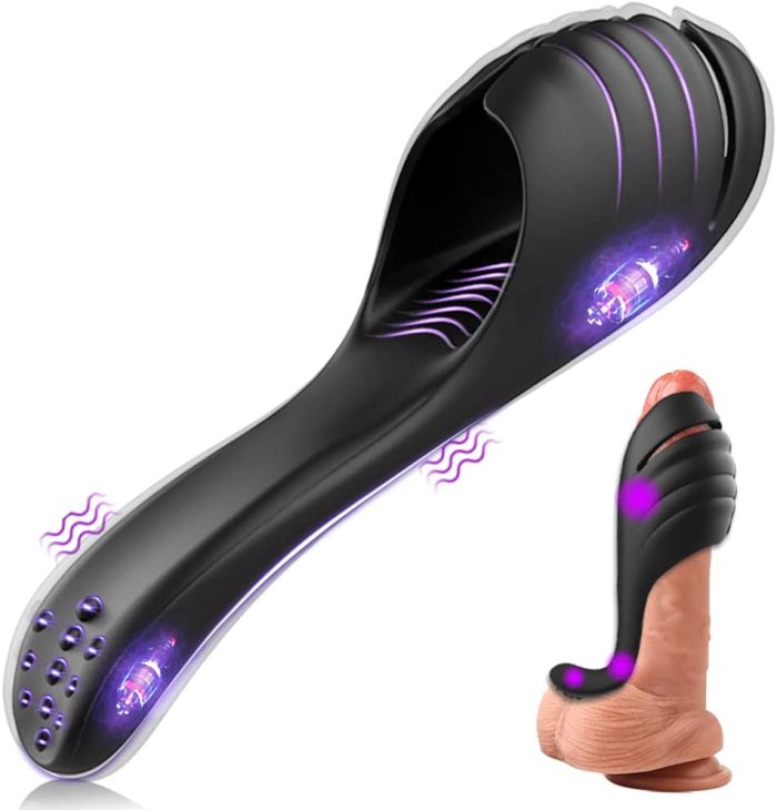 Adjustable Handheld Penis Vibrator Male Masturbators for Glans Testicle