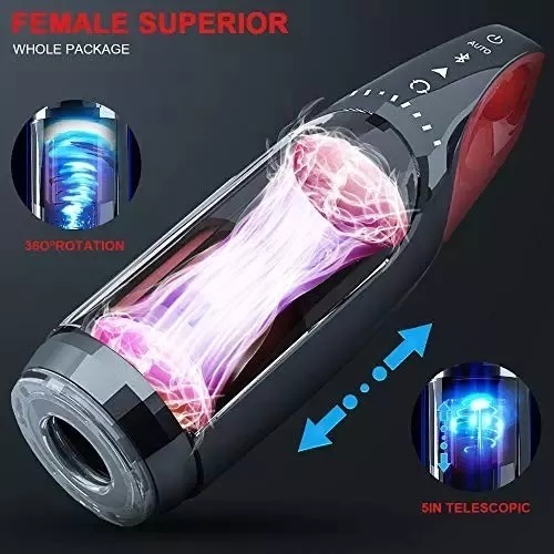 Bluetooth induction automatic telescopic rotation heating artificial vagina male masturbation cup