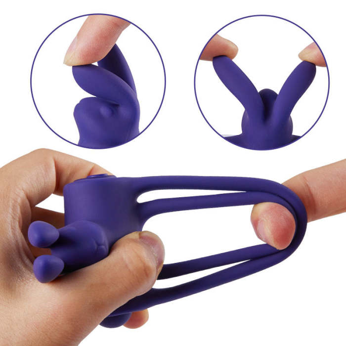 9 Vibrating Rabbit  Multi-Functional Cock Ring for Couple Play