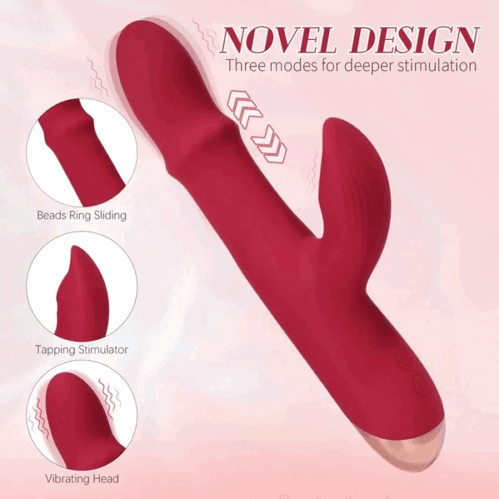 Dream Partner G-spot Vibrators with Beads Ring and Clit Stimulator Take You to Dual Orgasms