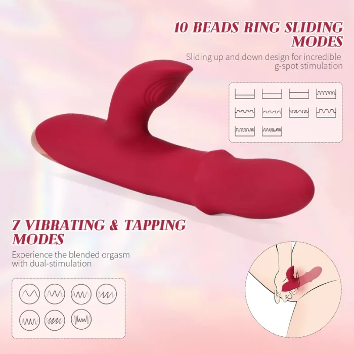 Dream Partner G-spot Vibrators with Beads Ring and Clit Stimulator Take You to Dual Orgasms