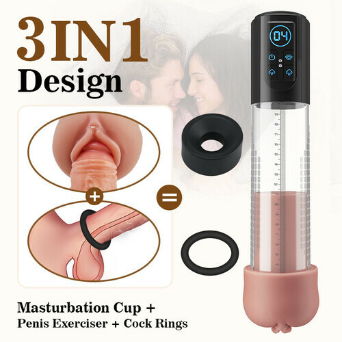 3-in-1 Design 3 Vacuum Suction Automatic Suction Penis Pump